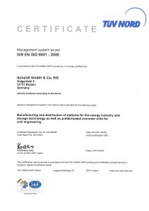 DIN EN ISO 9001 certificate (English)