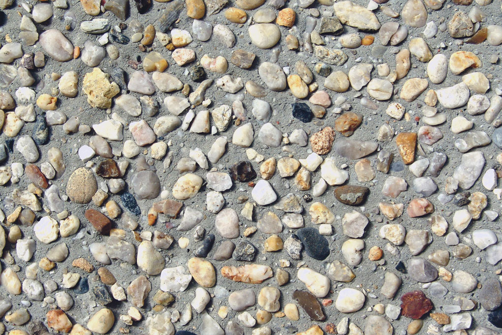 Exposed aggregate concrete