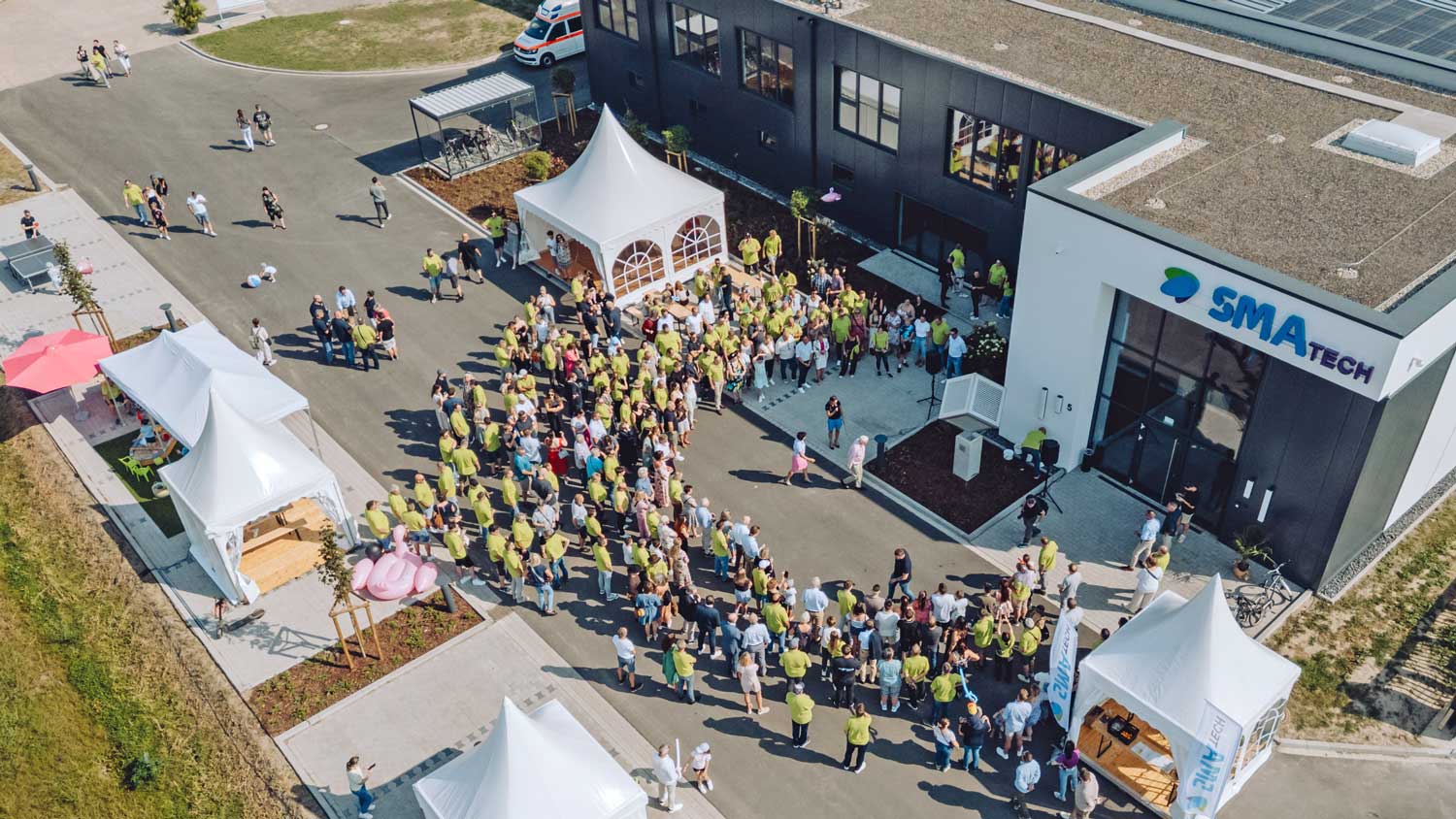 Sommerfest SMA Tech und Scheidt, Drohnenaufnahme