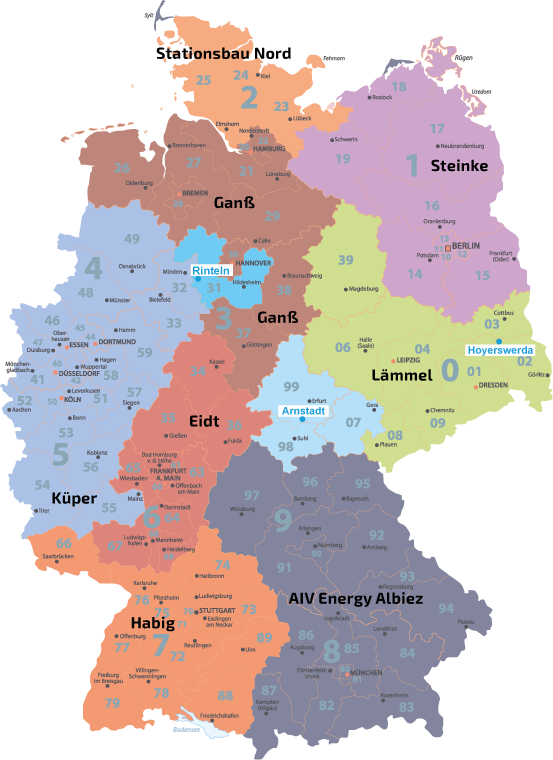 Ansprechpartner bei Trafostationshersteller Scheidt nach PLZ Bereich