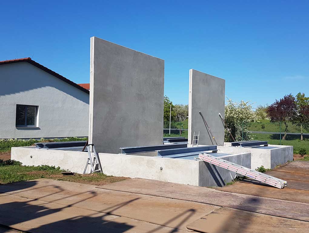 Transformer trough from Scheidt - concreted collecting trough under large transformers