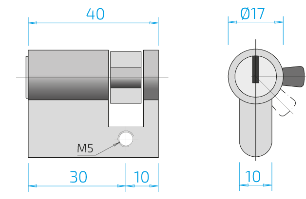 Dimension cylinder length