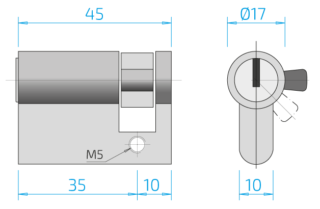 Dimension cylinder length