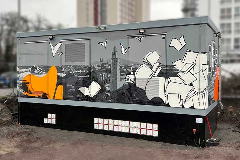 Graffti-Gestaltung einer Transformatorenstation von Scheidt